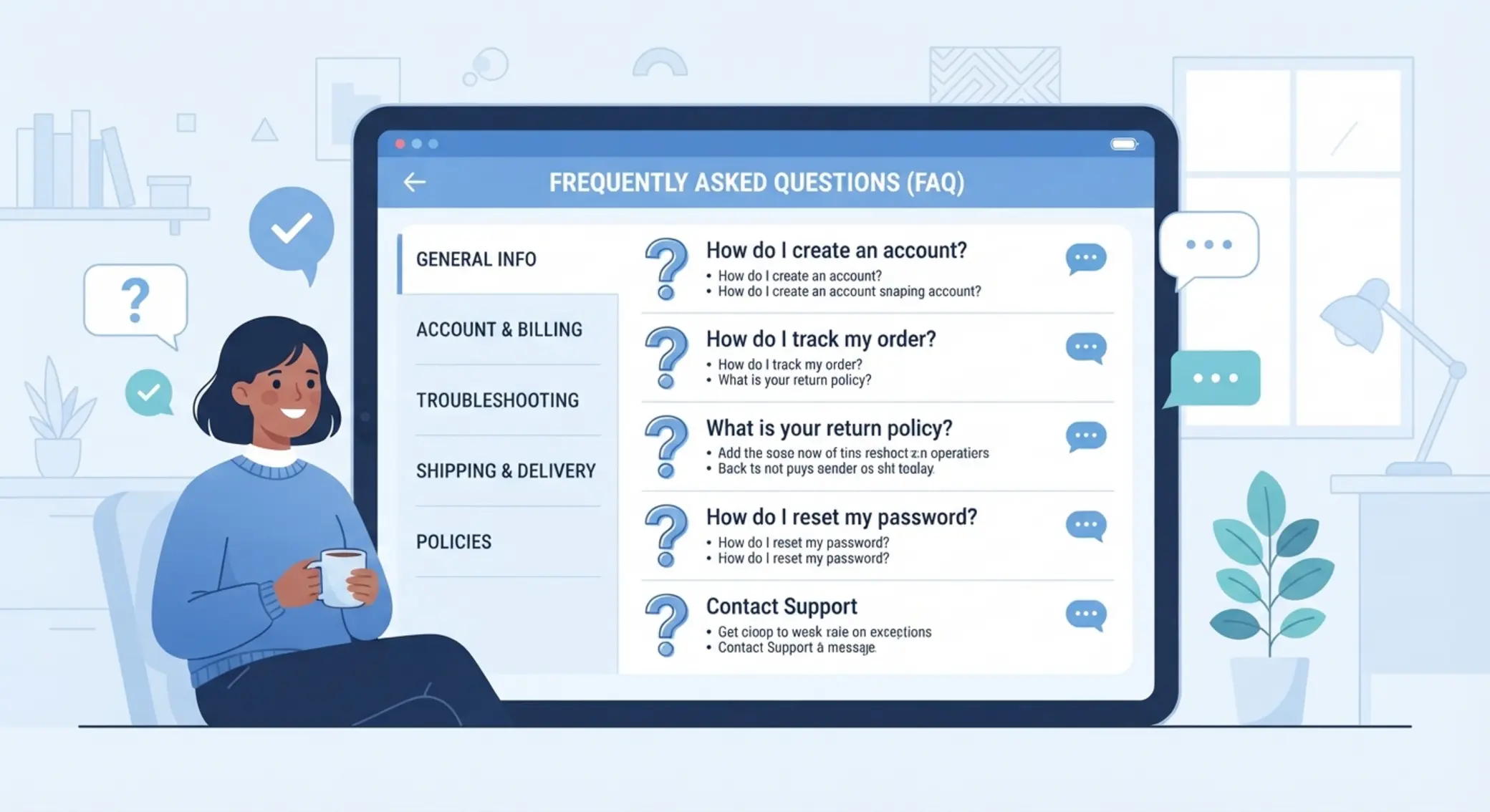GYIK illusztráció a felelős játék témájához Kérdések és válaszok témájú semleges illusztráció