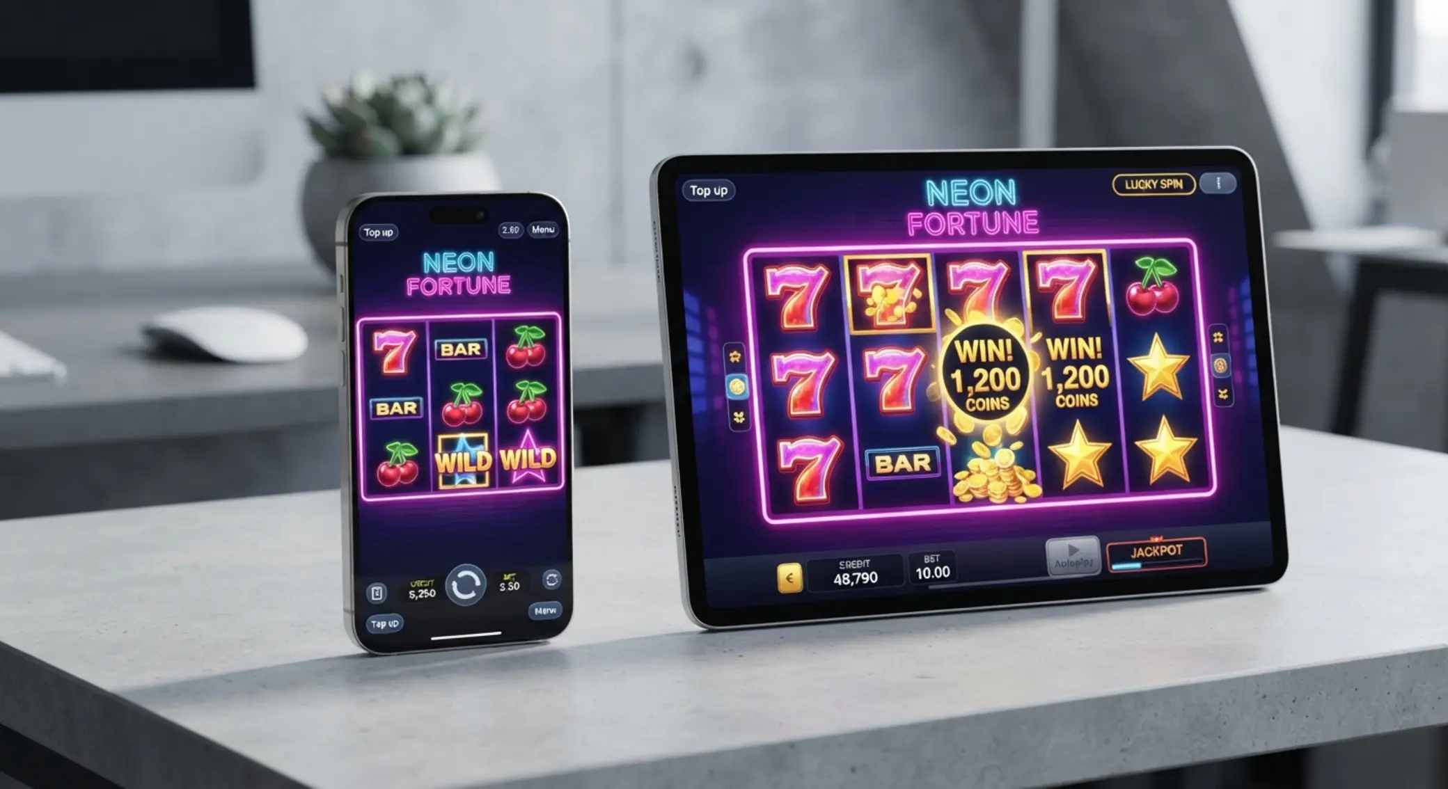 Mobil nyerőgépek különböző eszközökön Okostelefon és tablet mobil nyerőgépes játékkal