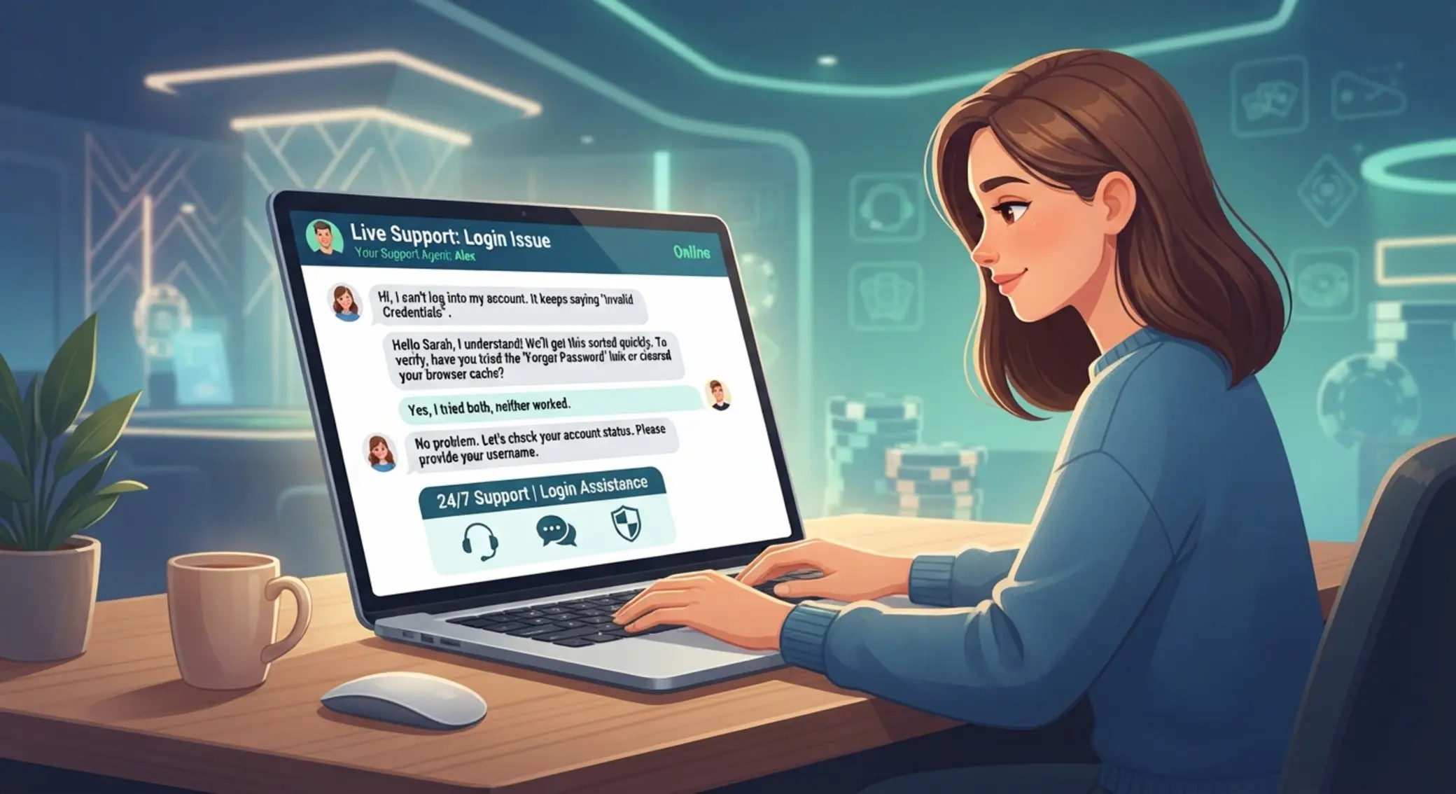 Segítség login hibák esetén Ügyfélszolgálati segítség online kaszinó belépési problémához