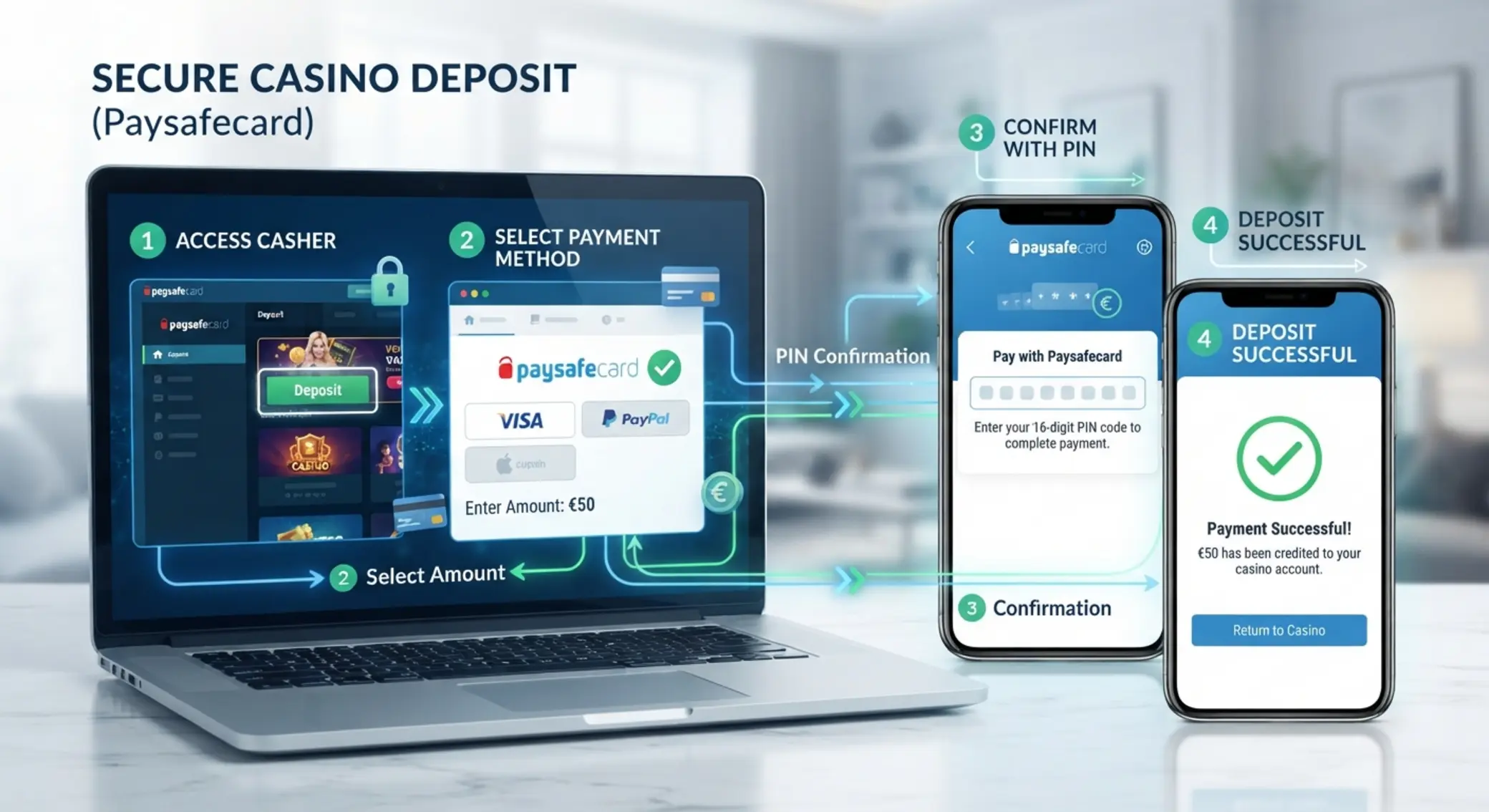 Paysafecard befizetés lépései online kaszinóban