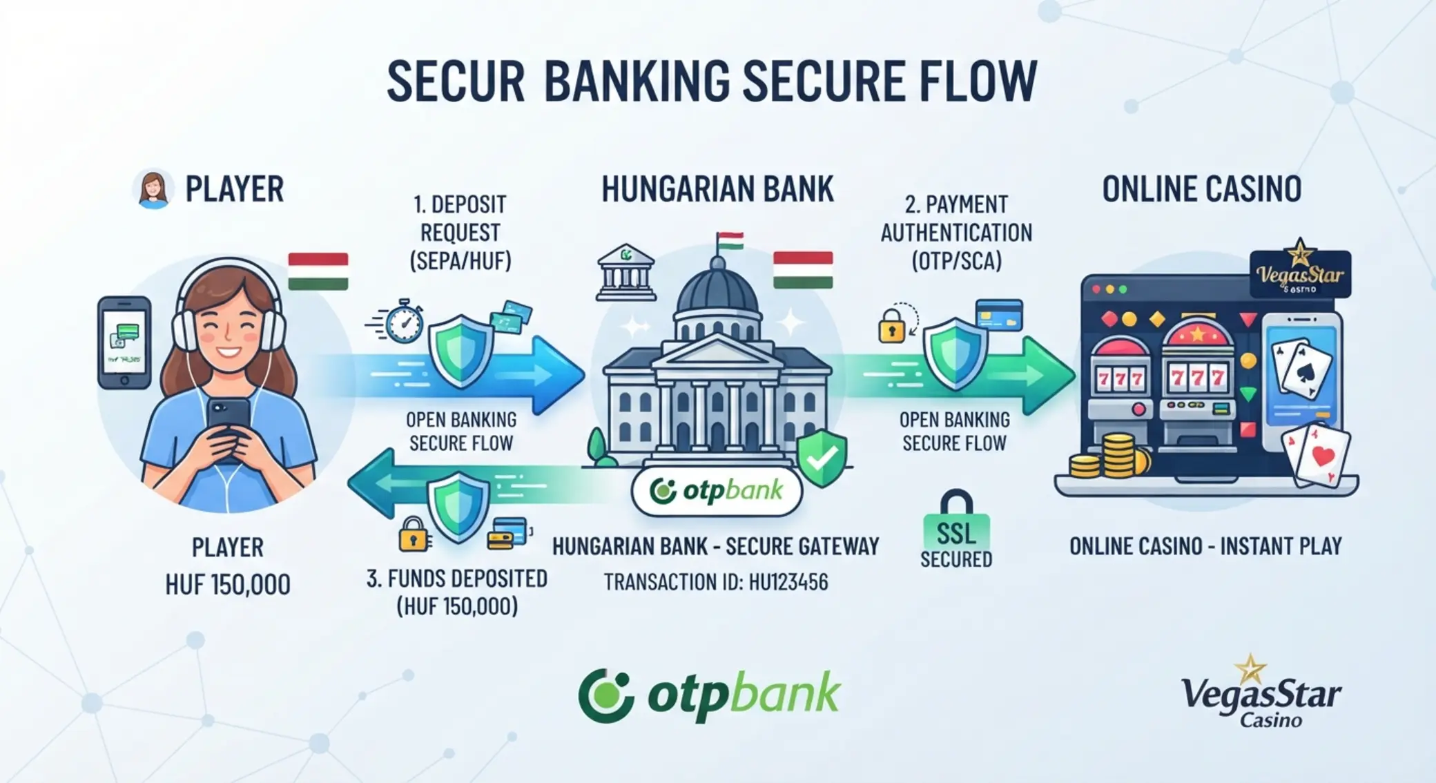Trustly jellegű banki befizetés folyamata online kaszinóban